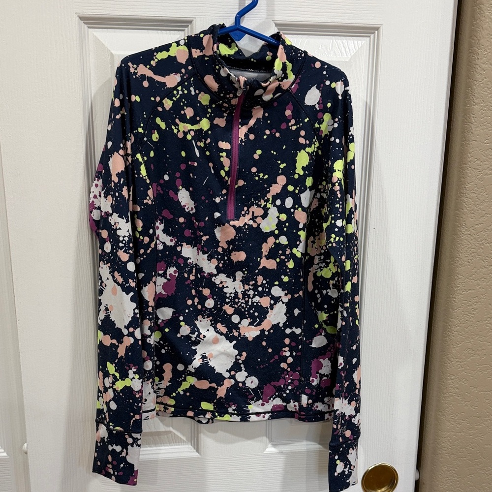 DSG Girls' Cold Weather Compression 1/4 zip Colorful Pullover - Size M (10-12)